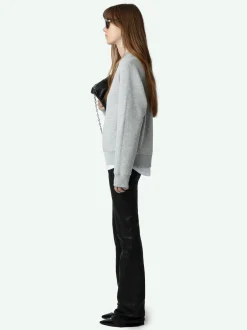 Hot Zadig & Voltaire Upper Diamante Wings Sweatshirt Grischineclair